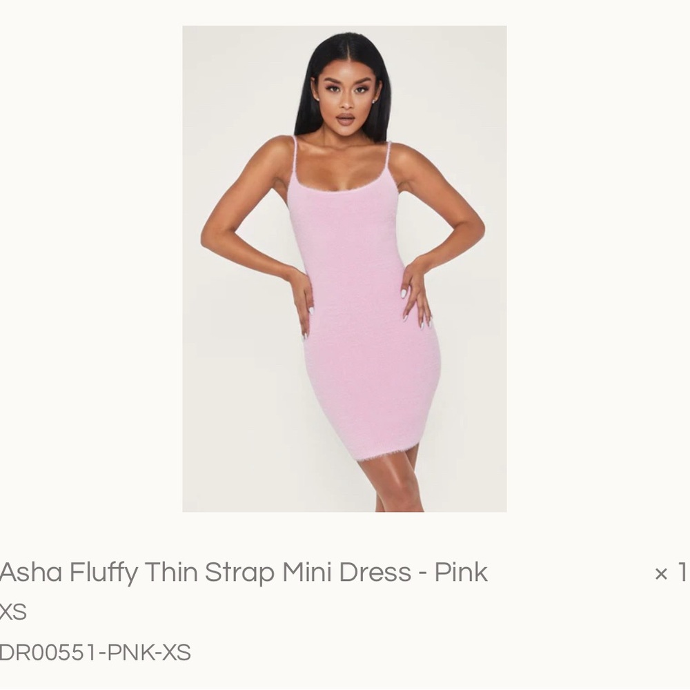 MESHKI ASHA FLUFFY PINK MINI DRESS